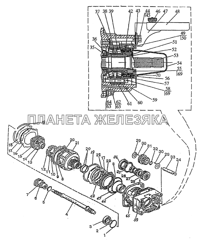 Вал отбора мощности задний МТЗ-2022