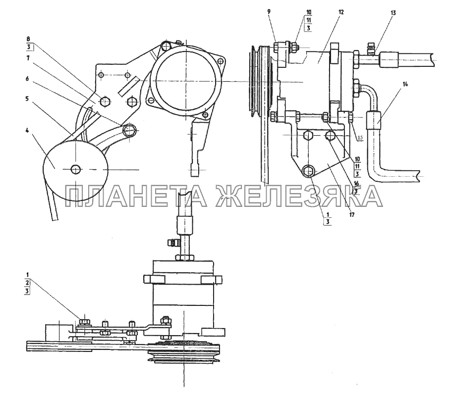 Установка компрессора МТЗ-2022