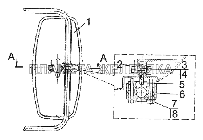 Зеркало наружное МТЗ-2022