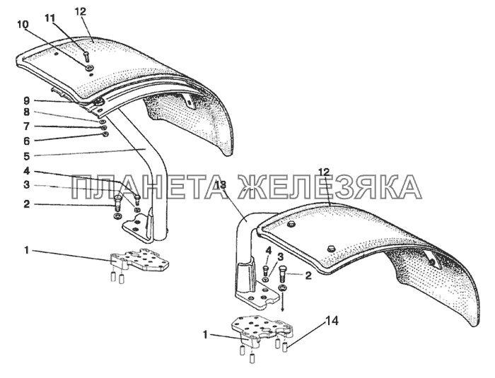 Крылья передних колес МТЗ-2022