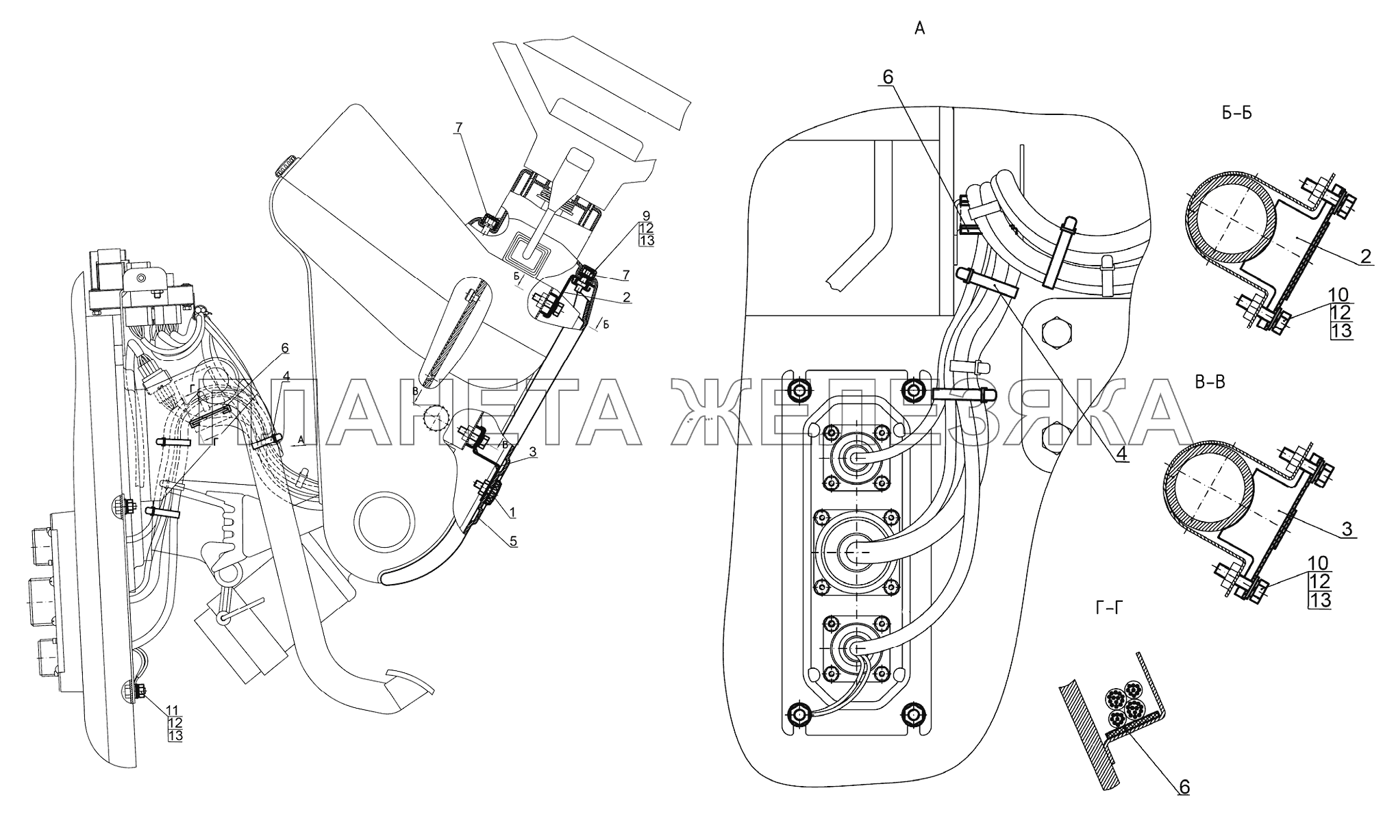 Установка щитка приборов 925М-3805105 Беларус-2122.3/2122.4