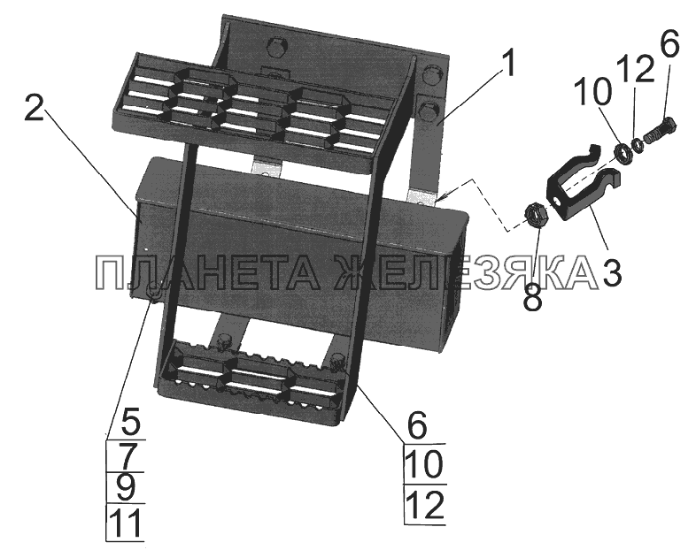 Установка ящика инструментального Беларус-2122.3/2122.4