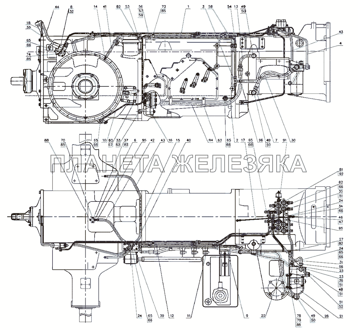 Система смазки и управления трансмиссии МТЗ-2522