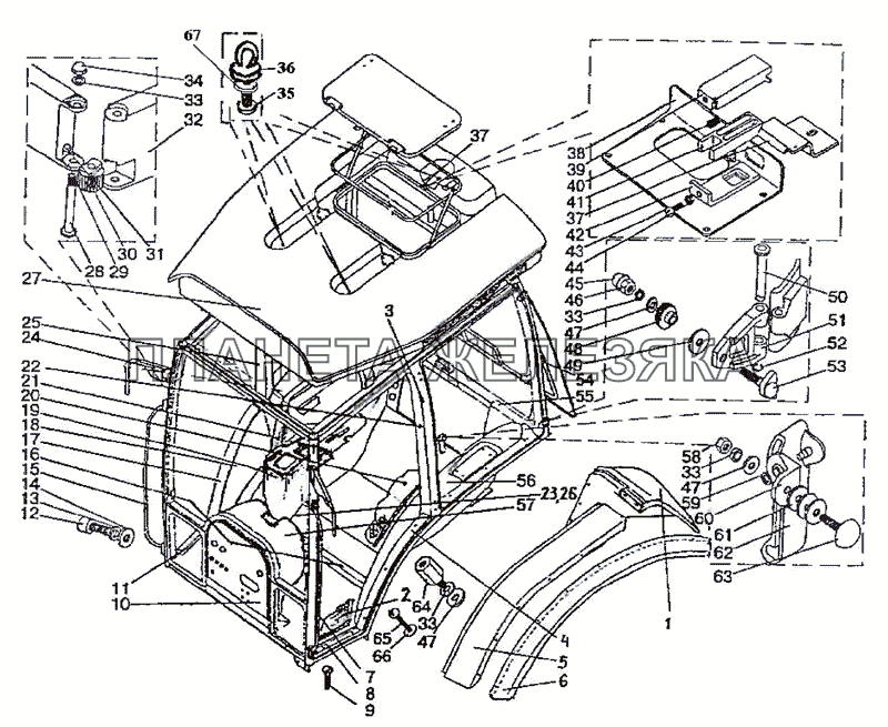 Кабина, крылья задние МТЗ-2522