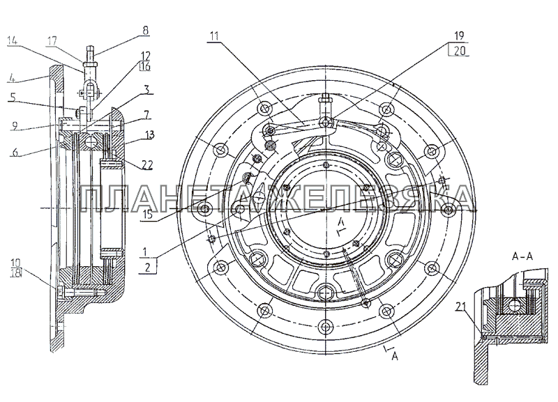 Тормоз основной МТЗ-2522