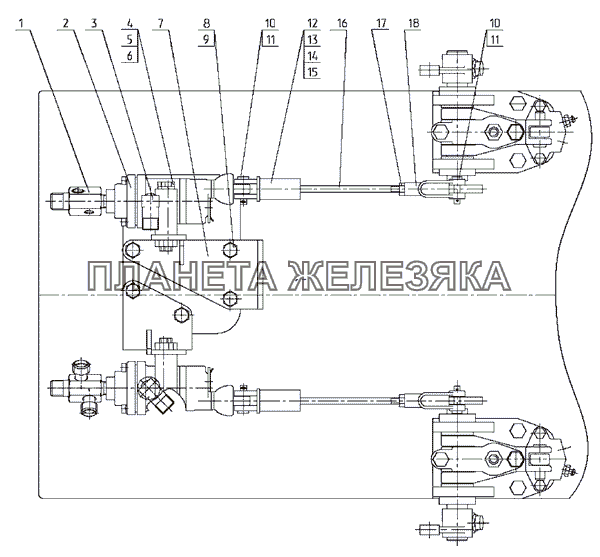 Установка однопроводного крана тормозного МТЗ-2522