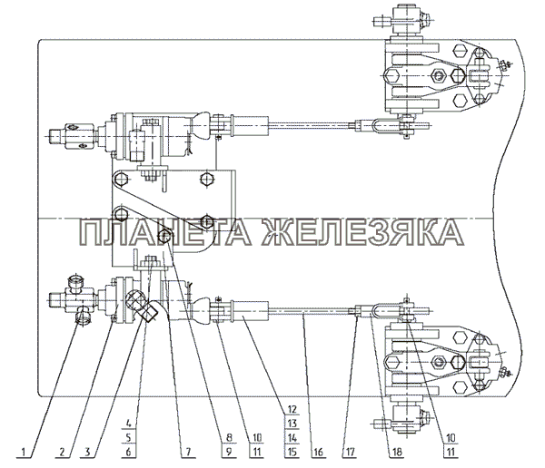 Установка двухпроводного крана тормозного МТЗ-2522