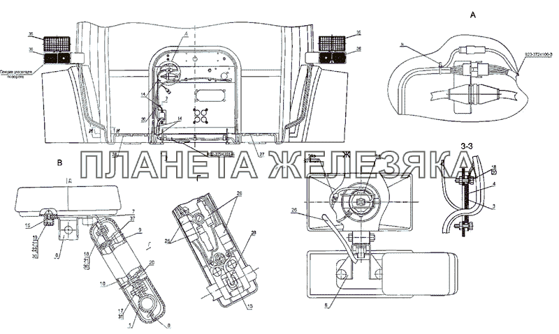 Установка фонарей передних МТЗ-2522