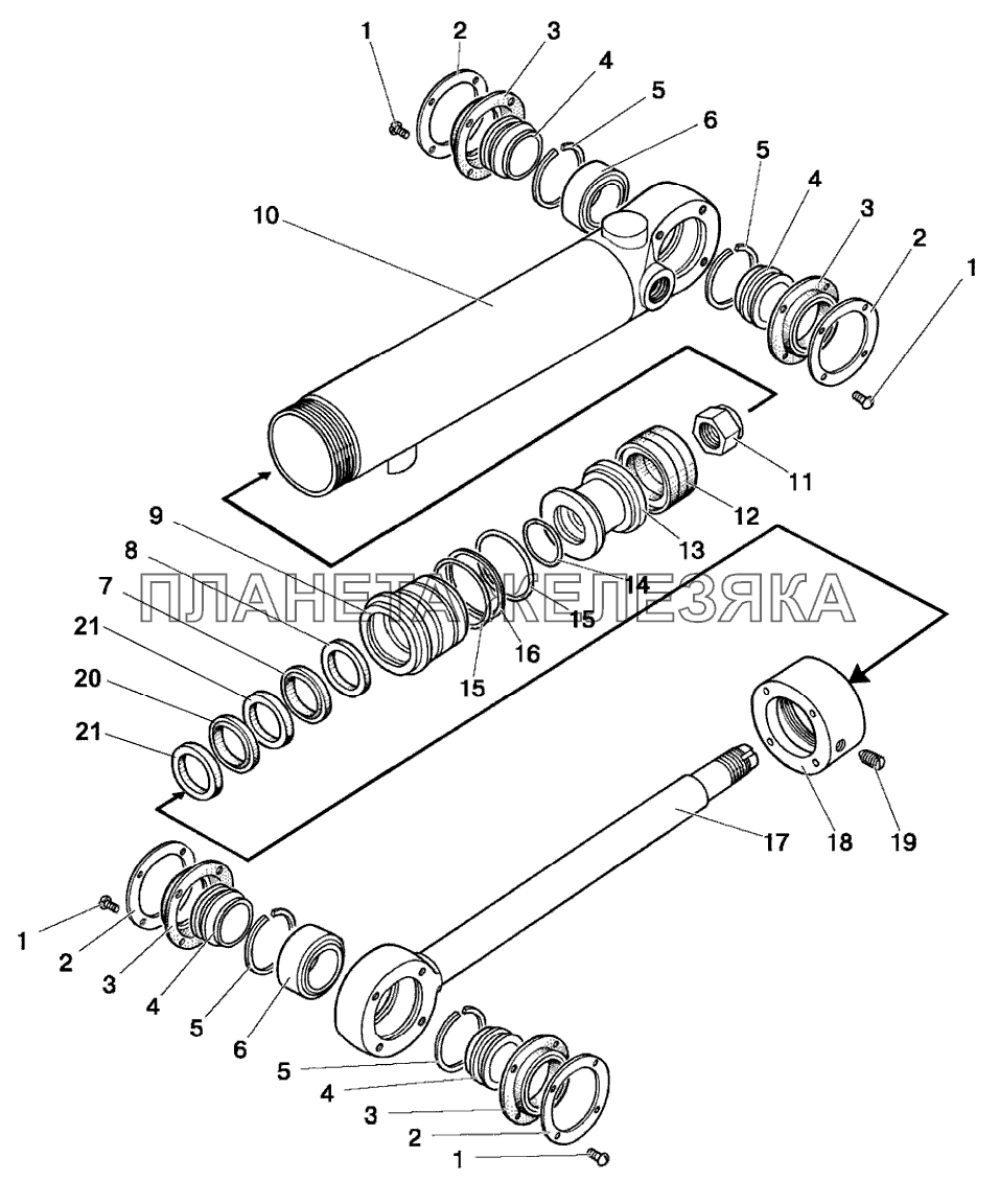 Гидроцилиндр Ц63 (63x30-250) Беларус-3022ДЦ.1