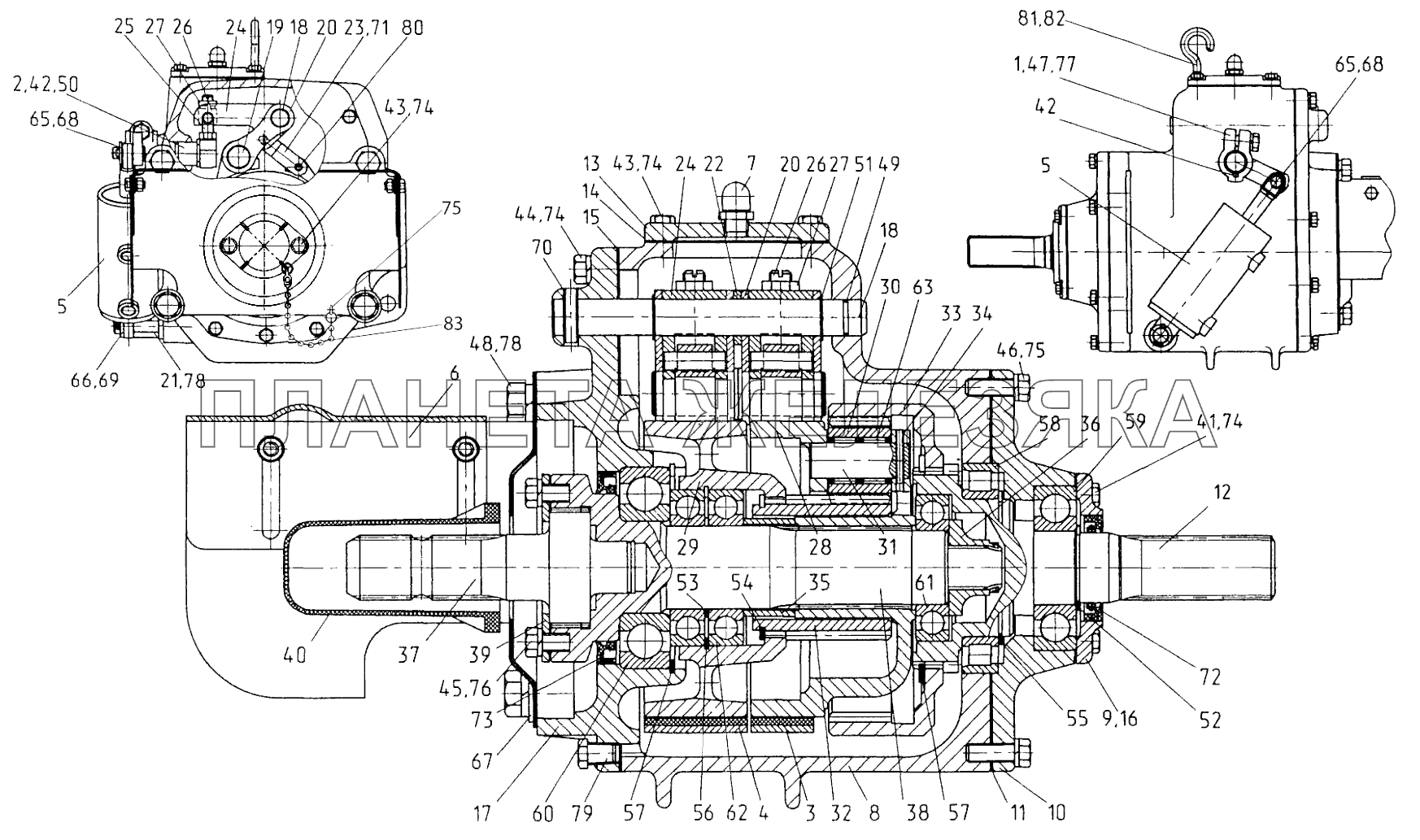 Передний ВОМ. Редуктор 2522-4209015-А Беларус-3022ДЦ.1