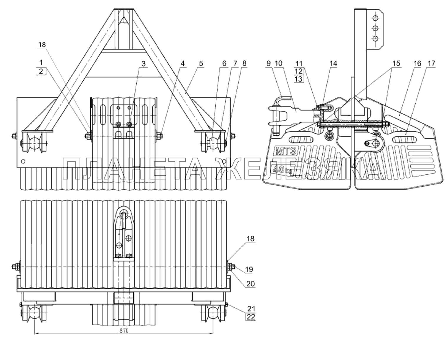 Кронштейн с грузами Беларус-3022ДЦ.1