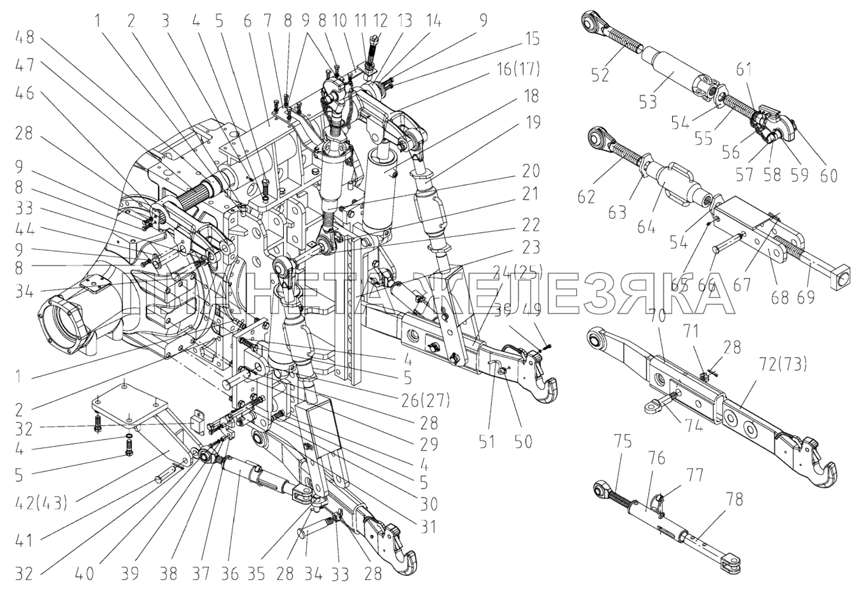 Механизм задней навески Беларус-3022ДЦ.1