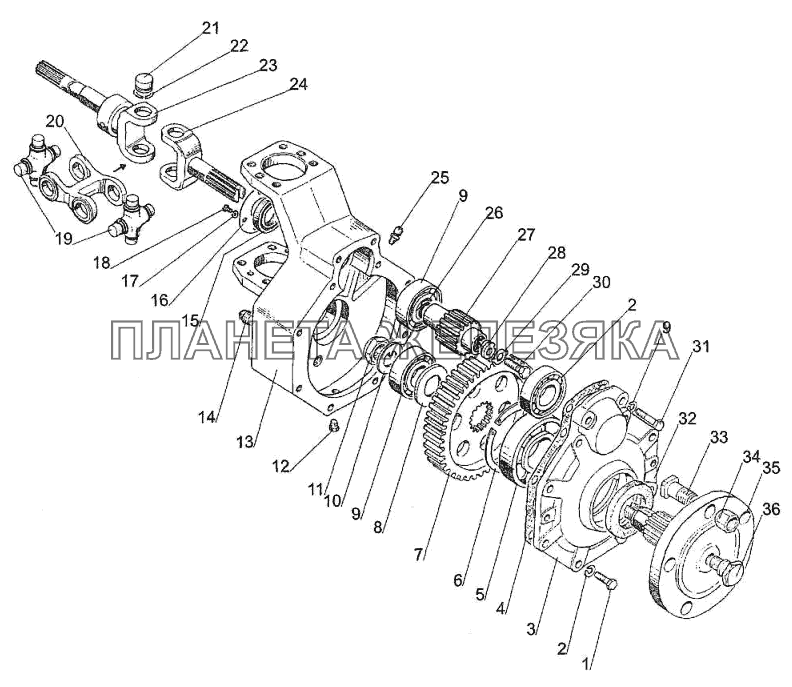 Редуктор конечной передачи переднего ведущего МТЗ-310, 320, 321