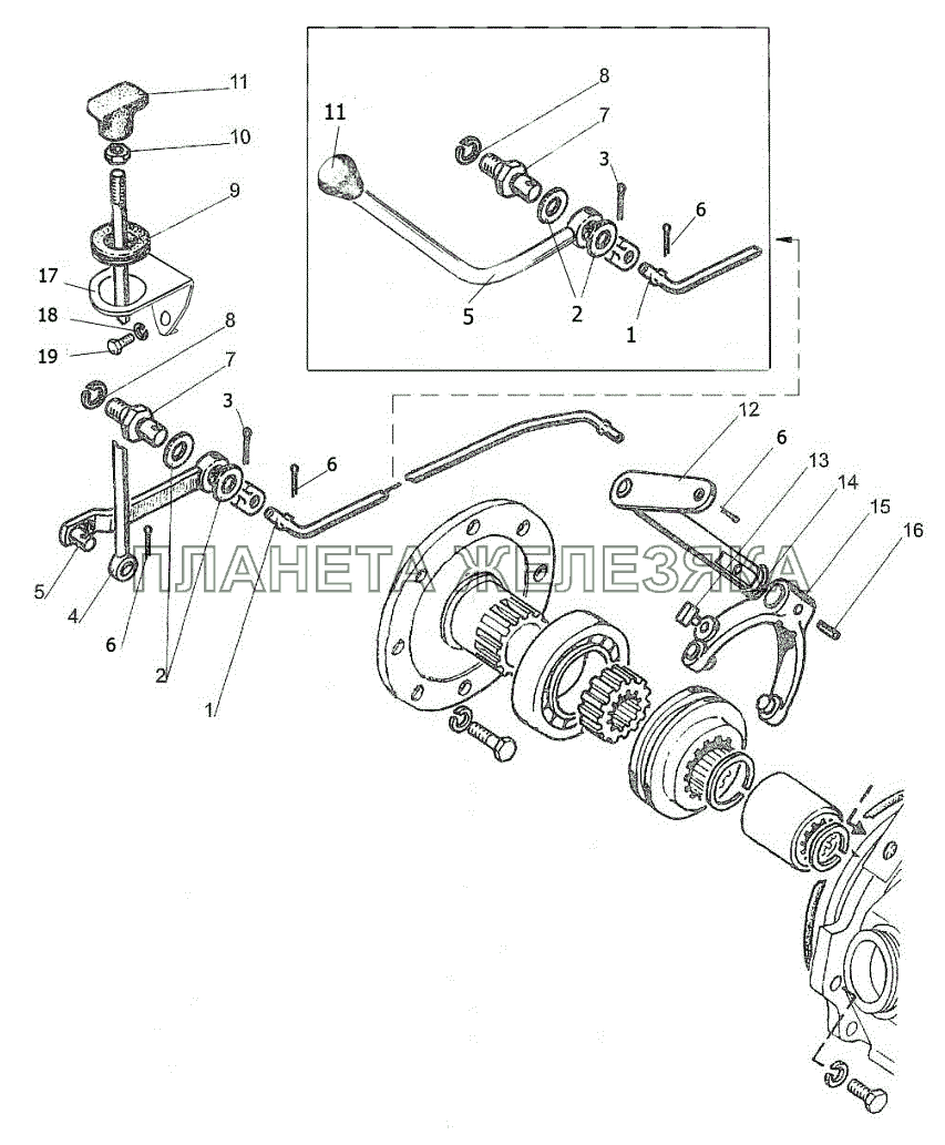 Управление блокировкой дифференциала МТЗ-310, 320, 321