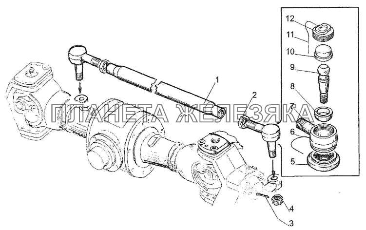 Тяги рулевые МТЗ-310, 320, 321