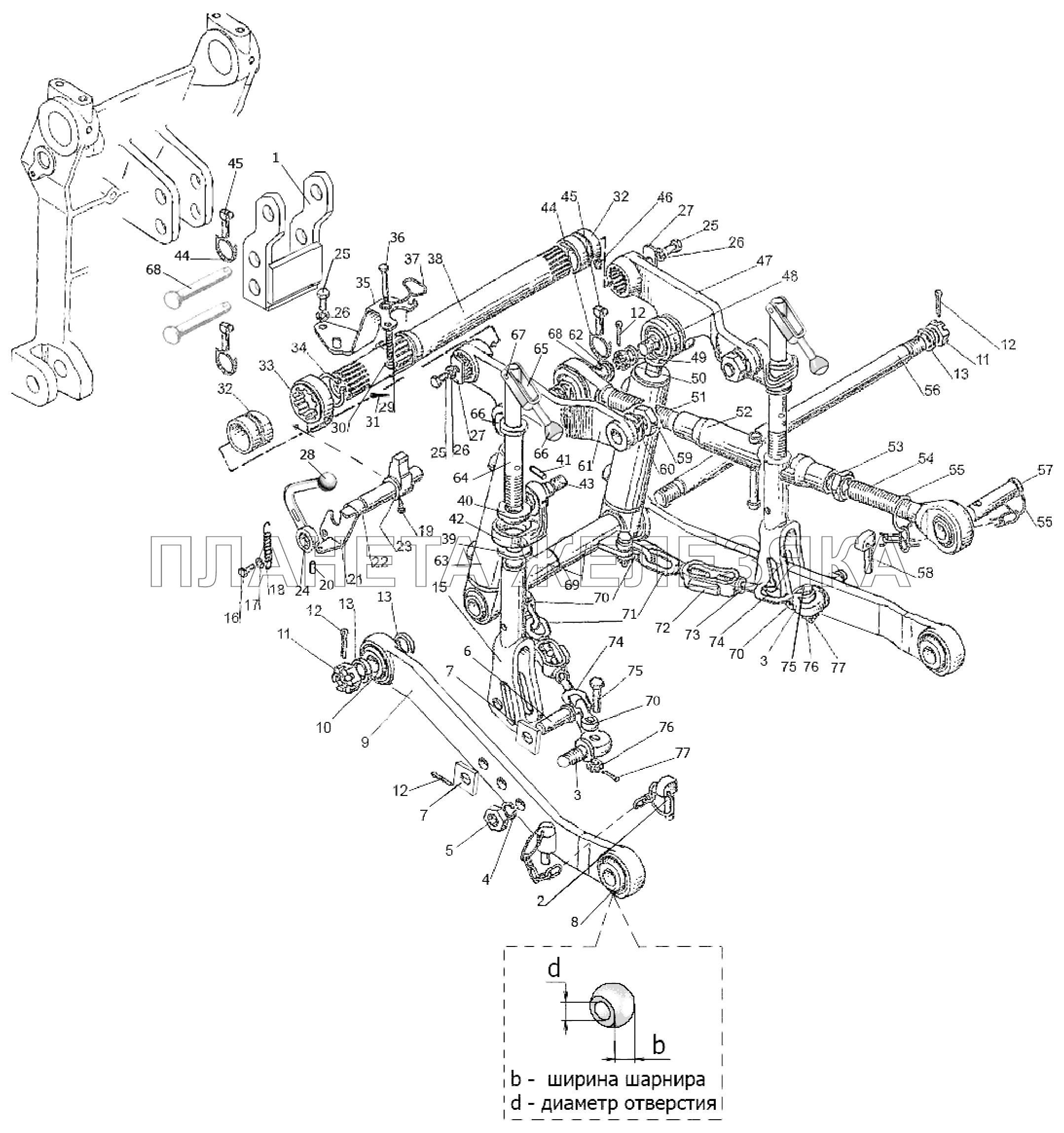 Механизм передней навески 220-4606020-А/-01/-02 МТЗ-310, 320, 321