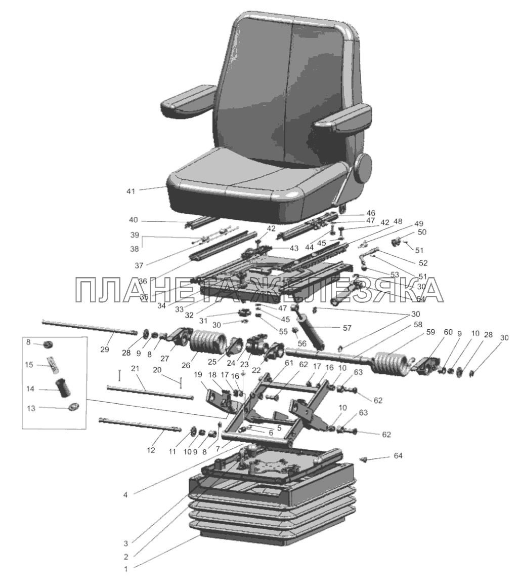 Сиденье оператора 80-6800010/80-6800010-01 МТЗ-310, 320, 321