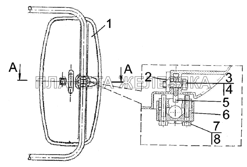 Зеркало наружное МТЗ-3522