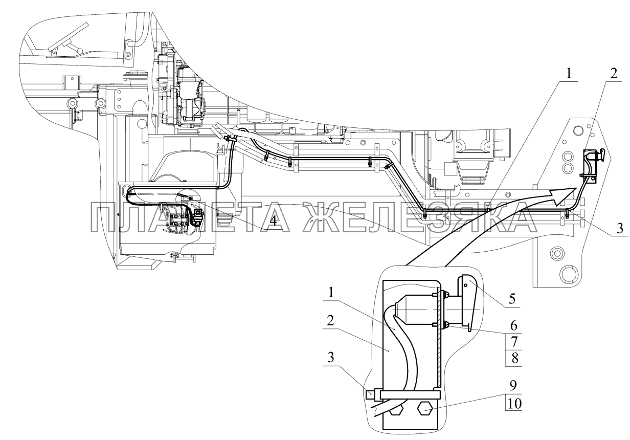 Установка передней розетки МТЗ-3522