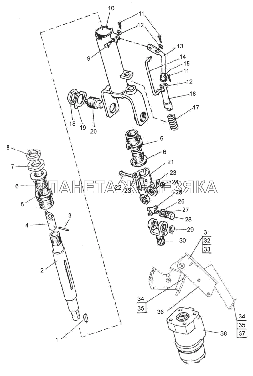 Колонка рулевая (реверса) МТЗ-3522