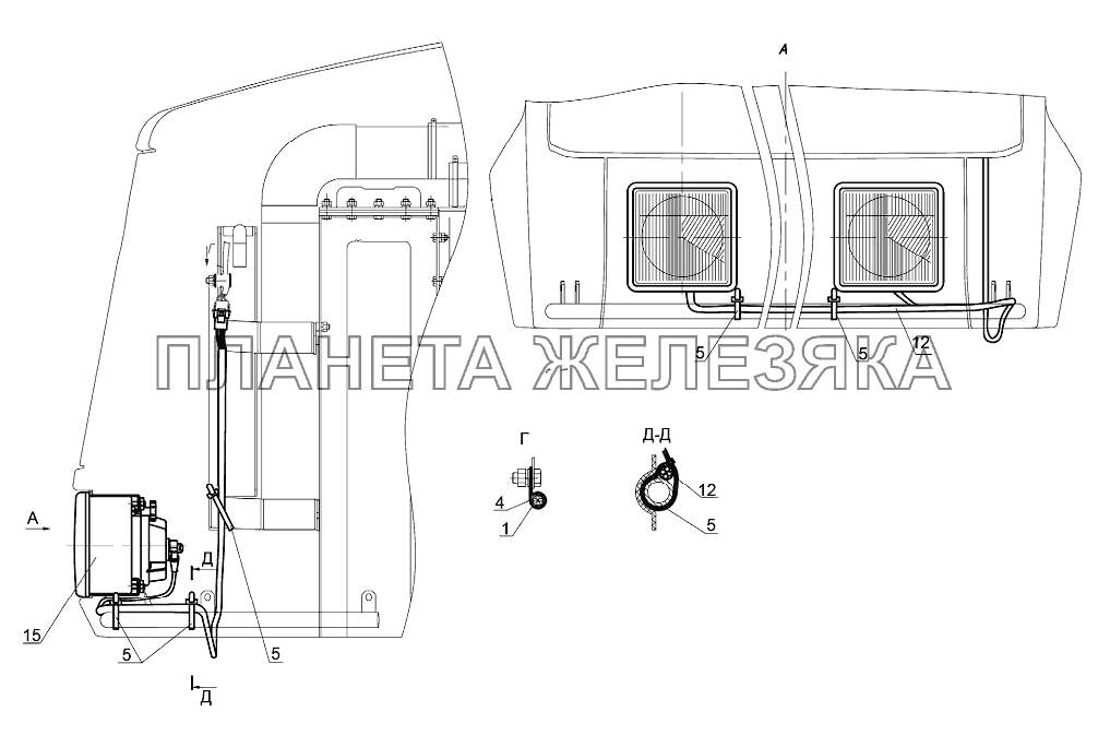 Установка фар дорожных МТЗ-3522