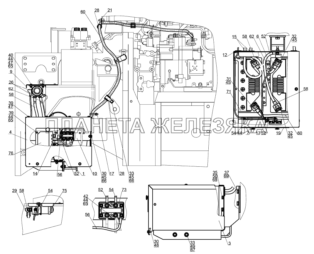 Установка батарей аккумуляторных МТЗ-3522