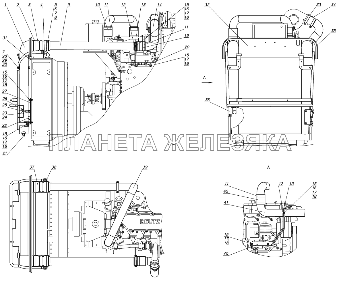 Установка охладителя МТЗ-3522