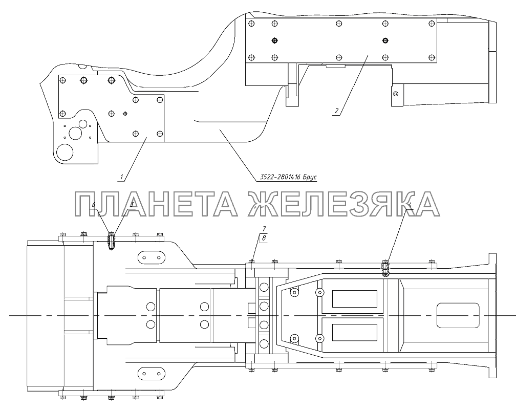 Установка навески МТЗ-3522