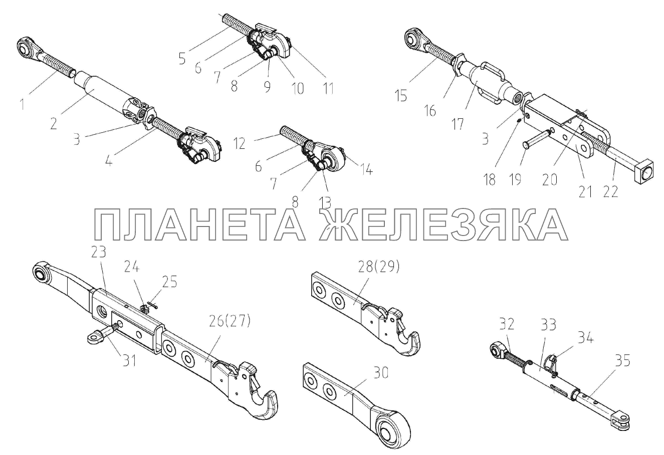 Механизм задней навески МТЗ-3522