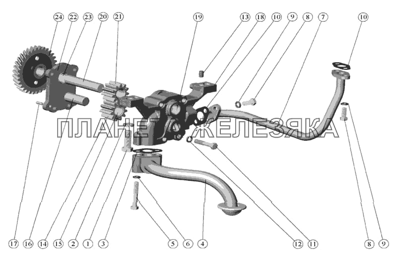 Установка масляного насоса МТЗ-510/512, 520/522