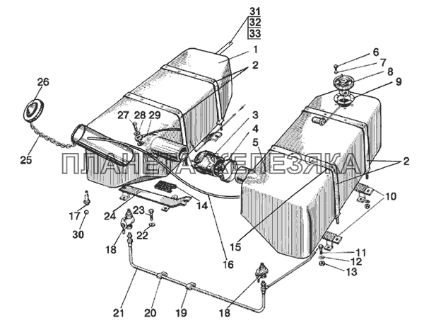 Баки топливные МТЗ-510/512, 520/522