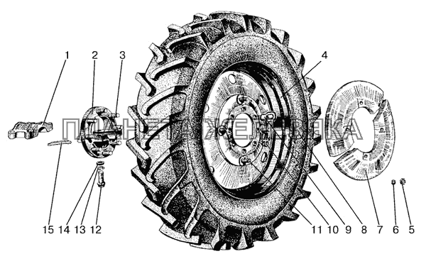 Колеса задние. Ступицы задних колес МТЗ-510/512, 520/522