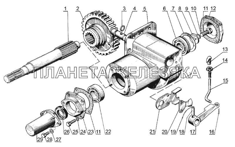 Вал отбора мощности боковой МТЗ-510/512, 520/522