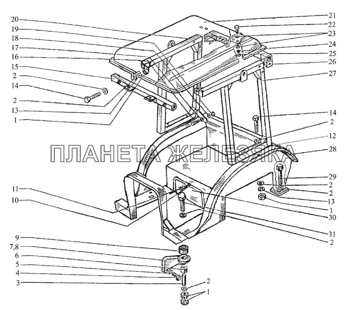 Кабина (тент-каркас) МТЗ-510/512, 520/522