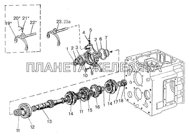 Первичный вал синхронизированной КП МТЗ-570