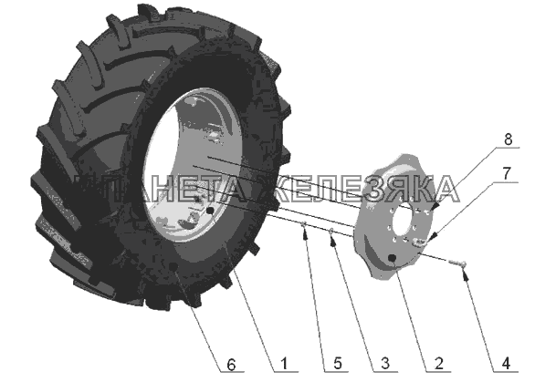 Колеса передние ведущие (для тракторов с ПВМ 822-2300020) МТЗ-570