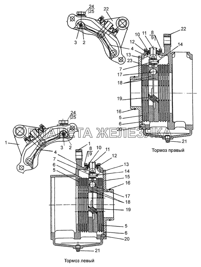 Тормоза «мокрые» (левый/правый) МТЗ-570