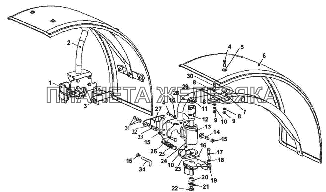 Крылья передние (для ПВМ 822-2300020-04 с короткими рукавами) МТЗ-570