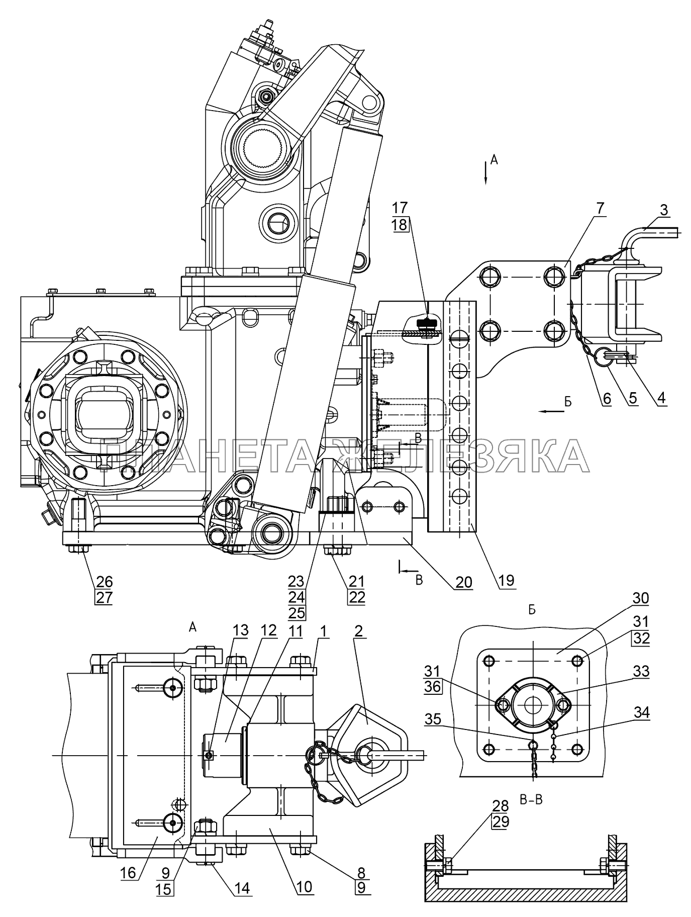 Тягово-сцепное устройство (лифтовое с вилкой) Беларус-622