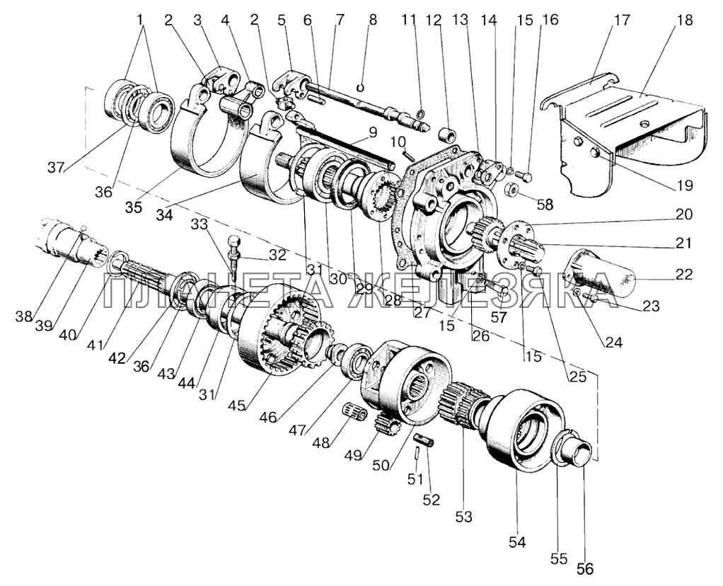 Вал отбора мощности задний 85-4202010 МТЗ-80.1