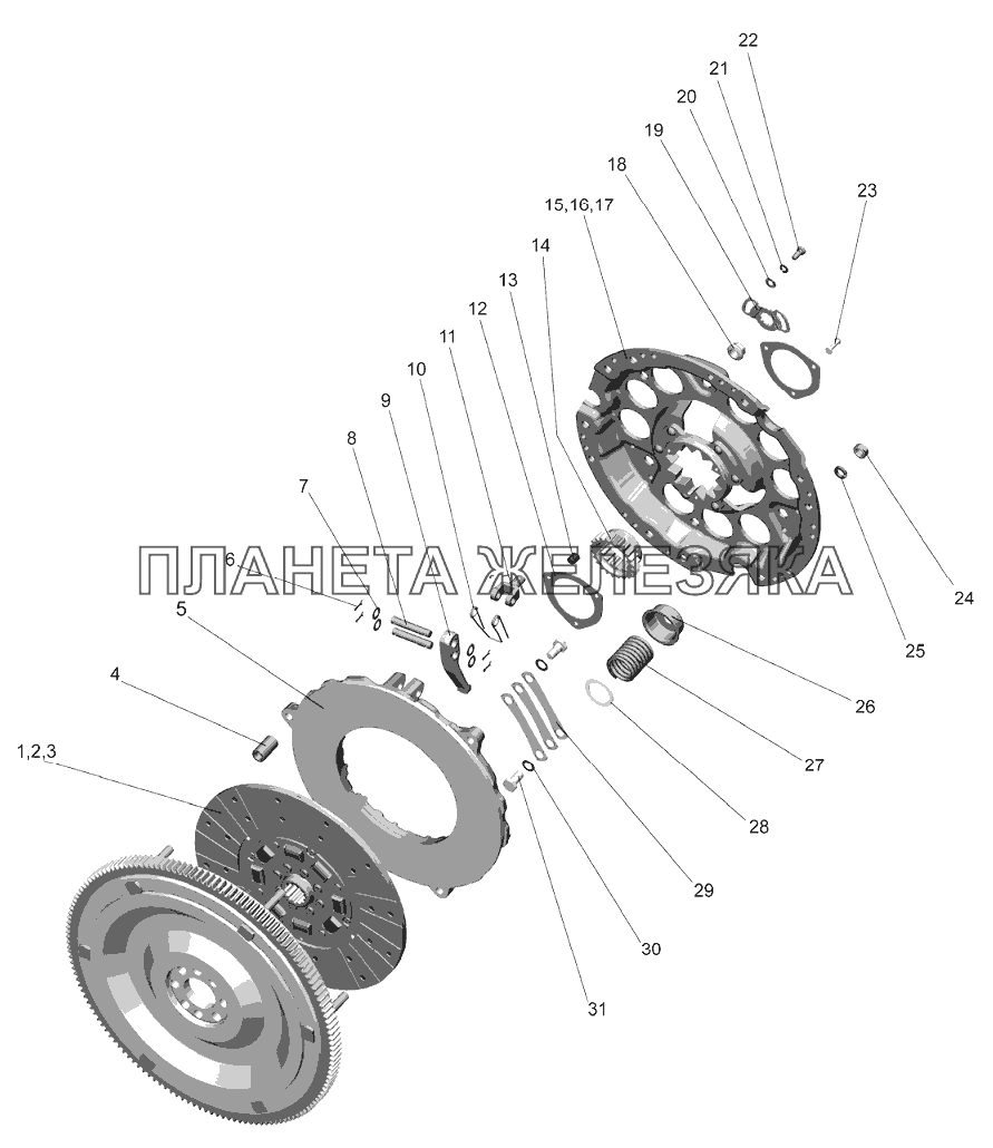 Установка сцепления 240-1005009 МТЗ-80.1