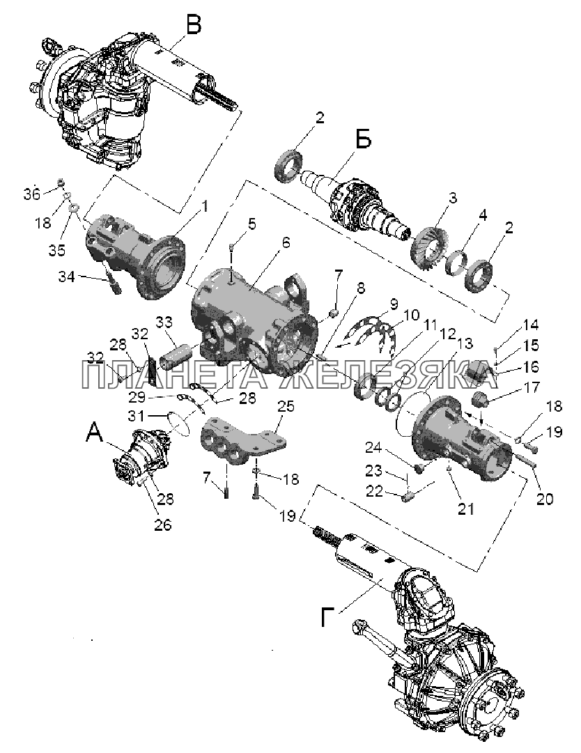 Передний ведущий мост в сборе (для тракторов «Беларус-82.1») МТЗ-80.1