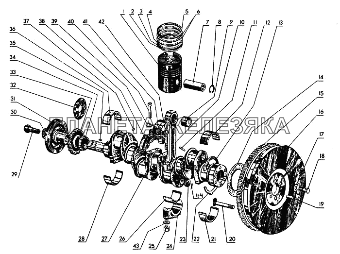 Поршни и шатуны. Коленчатый вал и маховик МТЗ-80