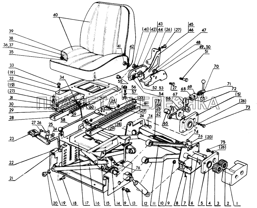 Сиденье водителя МТЗ-80