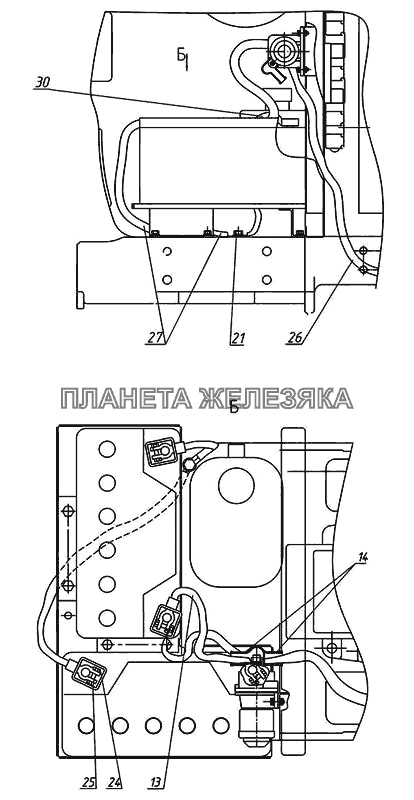 Установка аккумуляторных батарей МТЗ-821/921