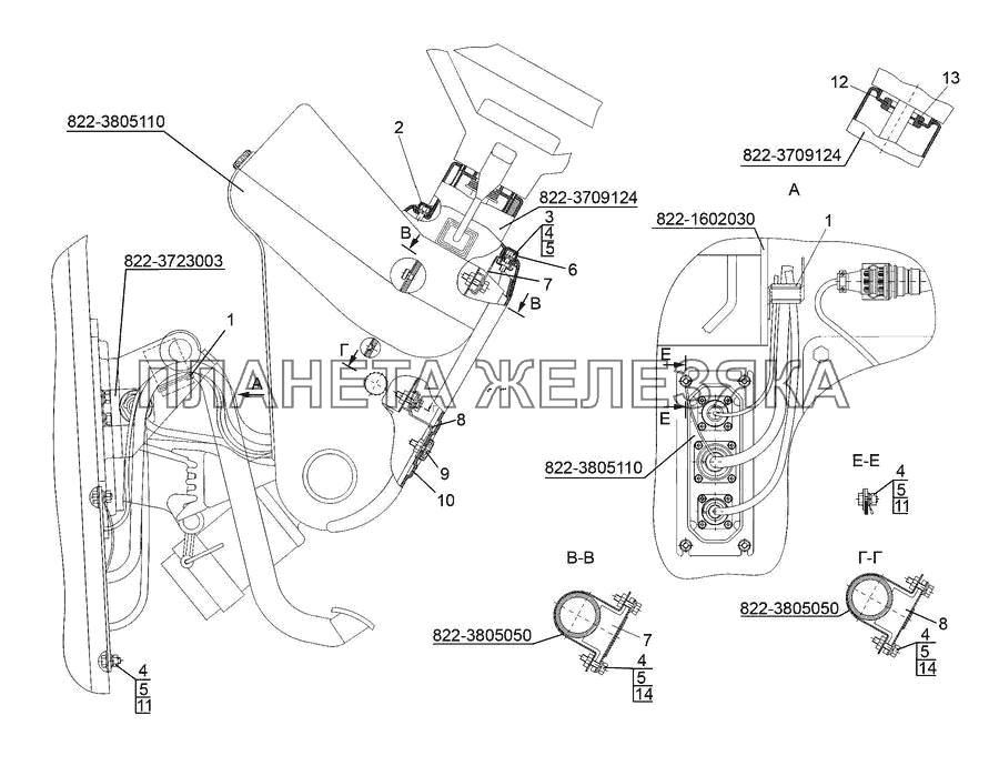 Установка щитка приборов МТЗ-821/921