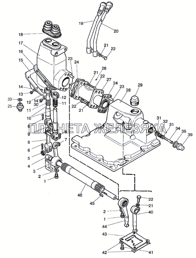 Механизм 2-х рычажного управления КП МТЗ-826