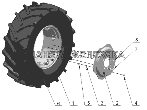 Колеса передние ведущие (для тракторов с ПВМ 822-2300020) МТЗ-826