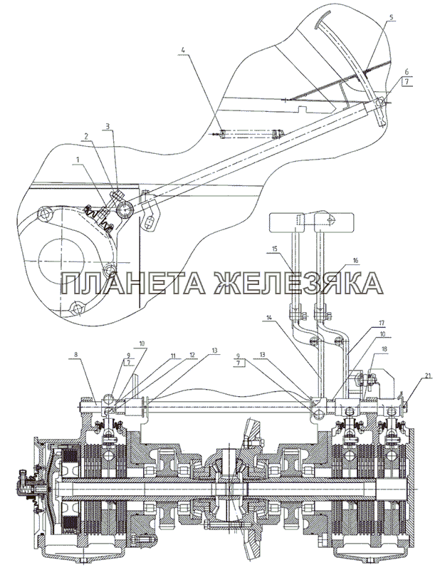 Тормоза, управление «мокрыми» тормозами МТЗ-826