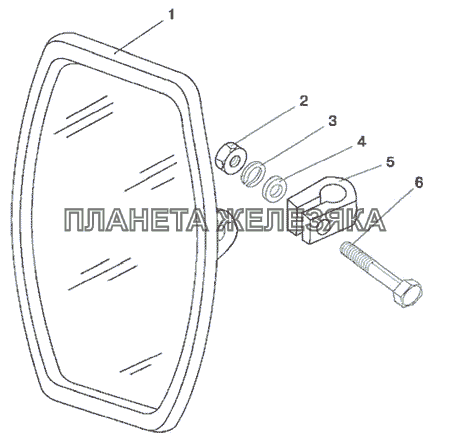 Зеркало заднего вида боковое МТЗ-826